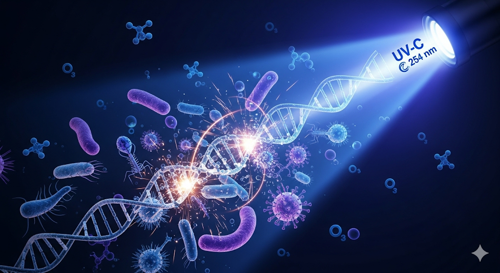 How do ozone-free and ozone-generating UV germicidal lamps work?