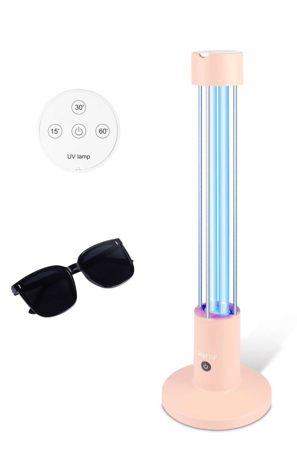 UV Light Sanitizer,60W Ozone-Free Home Disinfection Device for Haloclean UV,254nm UVC Lamp Odor Eliminator for Whole Room,Ultraviolet Light with 3-Speed Timing and Remote