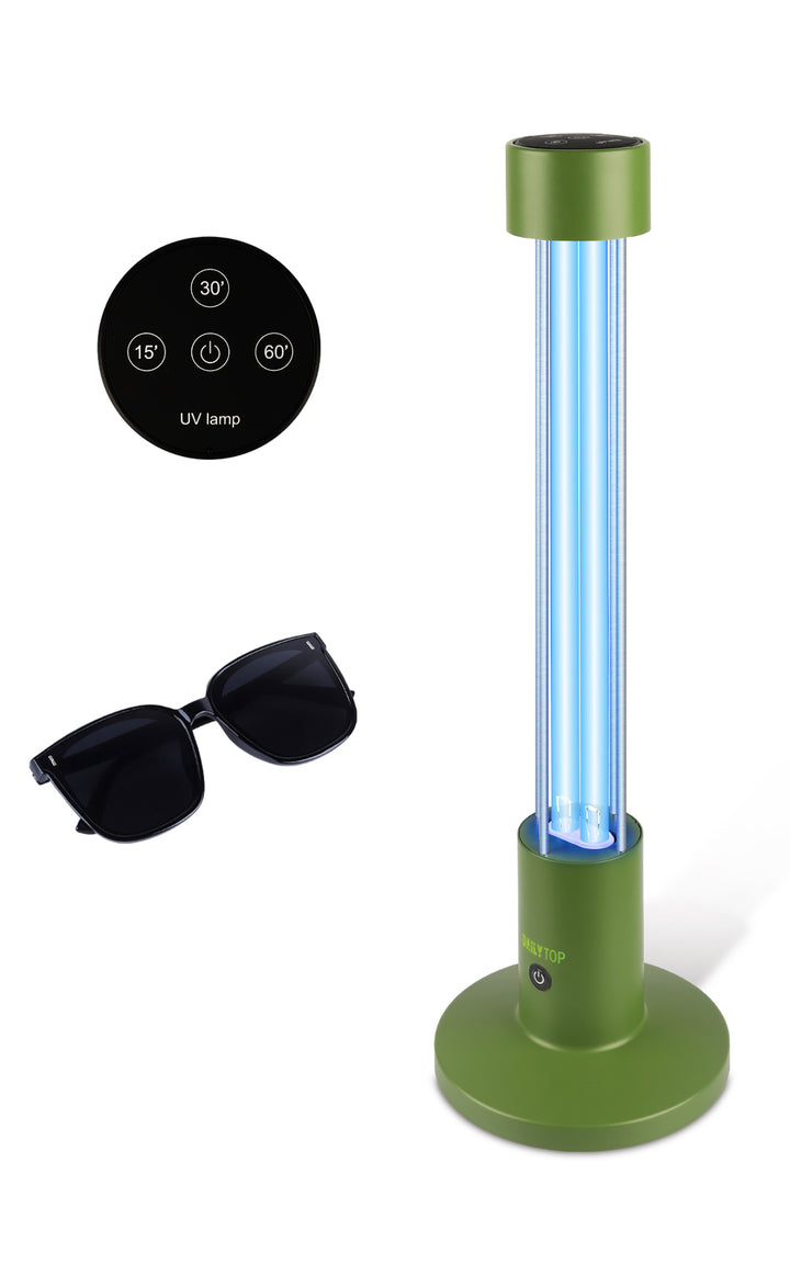 60W UV Light Sanitizer, Ozone-Free Home Disinfection Device for Haloclean UV, 254nm UVC Lamp Odor Eliminator for Whole Room, Ultraviolet Light with 3-Speed Timing and Remote