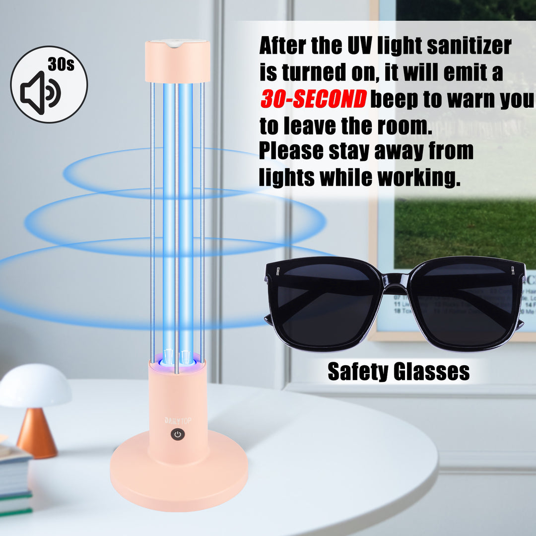 UV Light Sanitizer,60W Ozone-Free Home Disinfection Device for Haloclean UV,254nm UVC Lamp Odor Eliminator for Whole Room,Ultraviolet Light with 3-Speed Timing and Remote