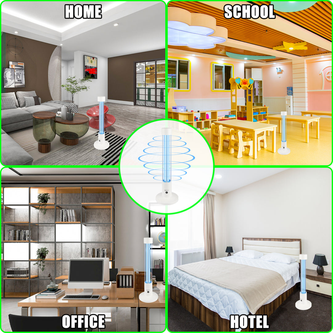 UV Light Sanitizer,60W Ozone-Free Home Disinfection Device for Haloclean UV,254nm UVC Lamp for Whole Room,Ultraviolet Light with 3-Speed Timing and Remote