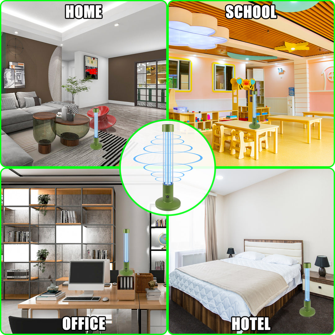 60W UV Light Sanitizer, Ozone-Free Home Disinfection Device for Haloclean UV, 254nm UVC Lamp Odor Eliminator for Whole Room, Ultraviolet Light with 3-Speed Timing and Remote