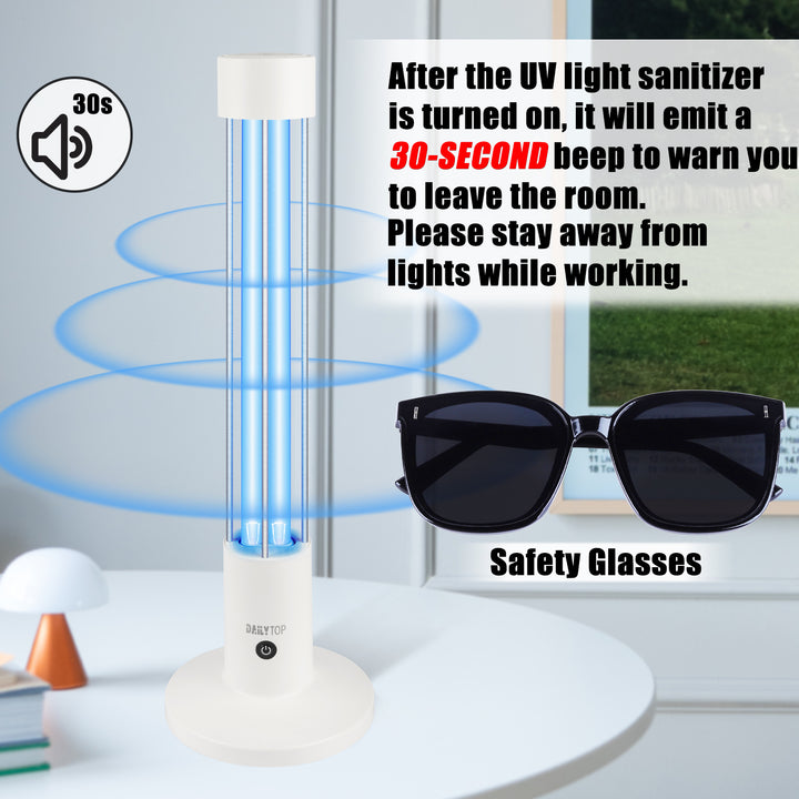 UV Light Sanitizer,60W Ozone-Free Home Disinfection Device for Haloclean UV,254nm UVC Lamp for Whole Room,Ultraviolet Light with 3-Speed Timing and Remote