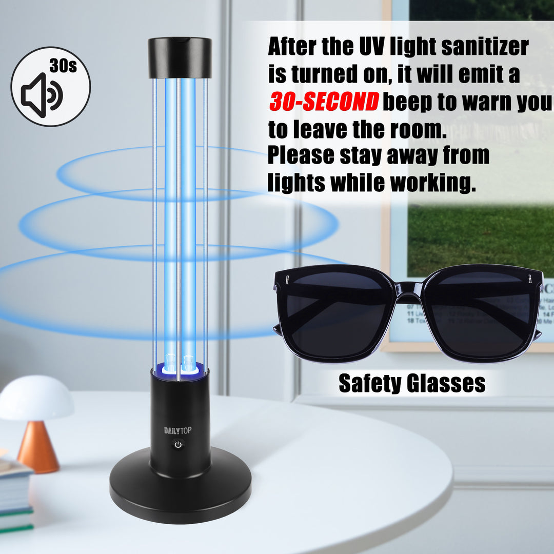 60W UV Light Sanitizer,Ozone-Free Home Disinfection Device for Haloclean UV,254nm UVC Lamp Odor Eliminator for Whole Room,Ultraviolet Light with 3-Speed Timing and Remote