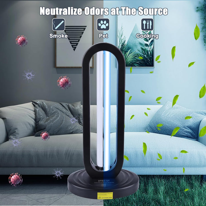 UV Light Sanitizer with Radar,Ozone Free Ultraviolet Light Sanitizer for Room,Home Disinfection Device,UVO Lamp with Remote Control,15/30/60 Minutes Timer