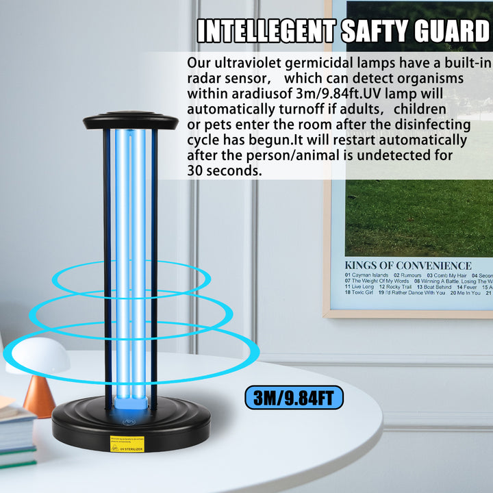Intelligent safety guard of Dailytop UV lamp with built-in radar sensor for automatic shutoff.