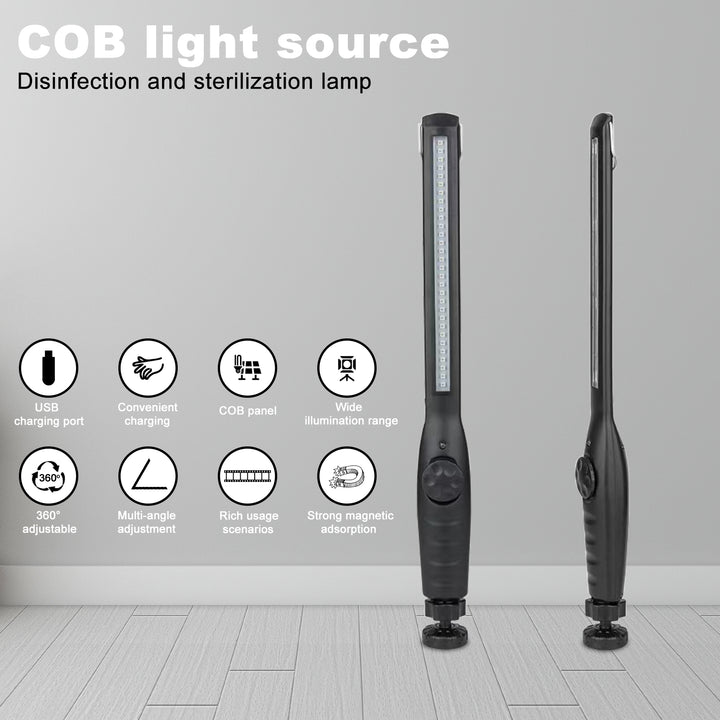 Dailytop handheld portable UV light wand with COB light source, USB charging, and magnetic base.